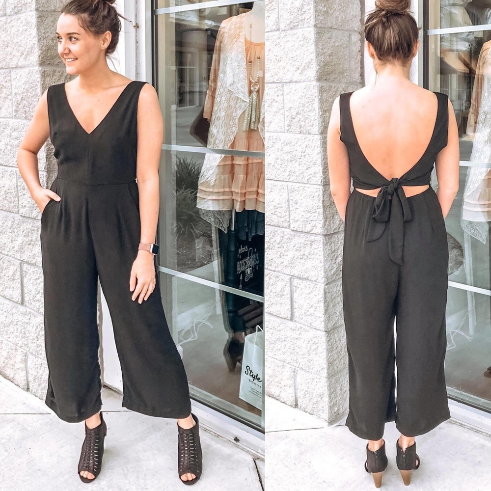 Wishlist Apparel chiffon open back jumpsuit